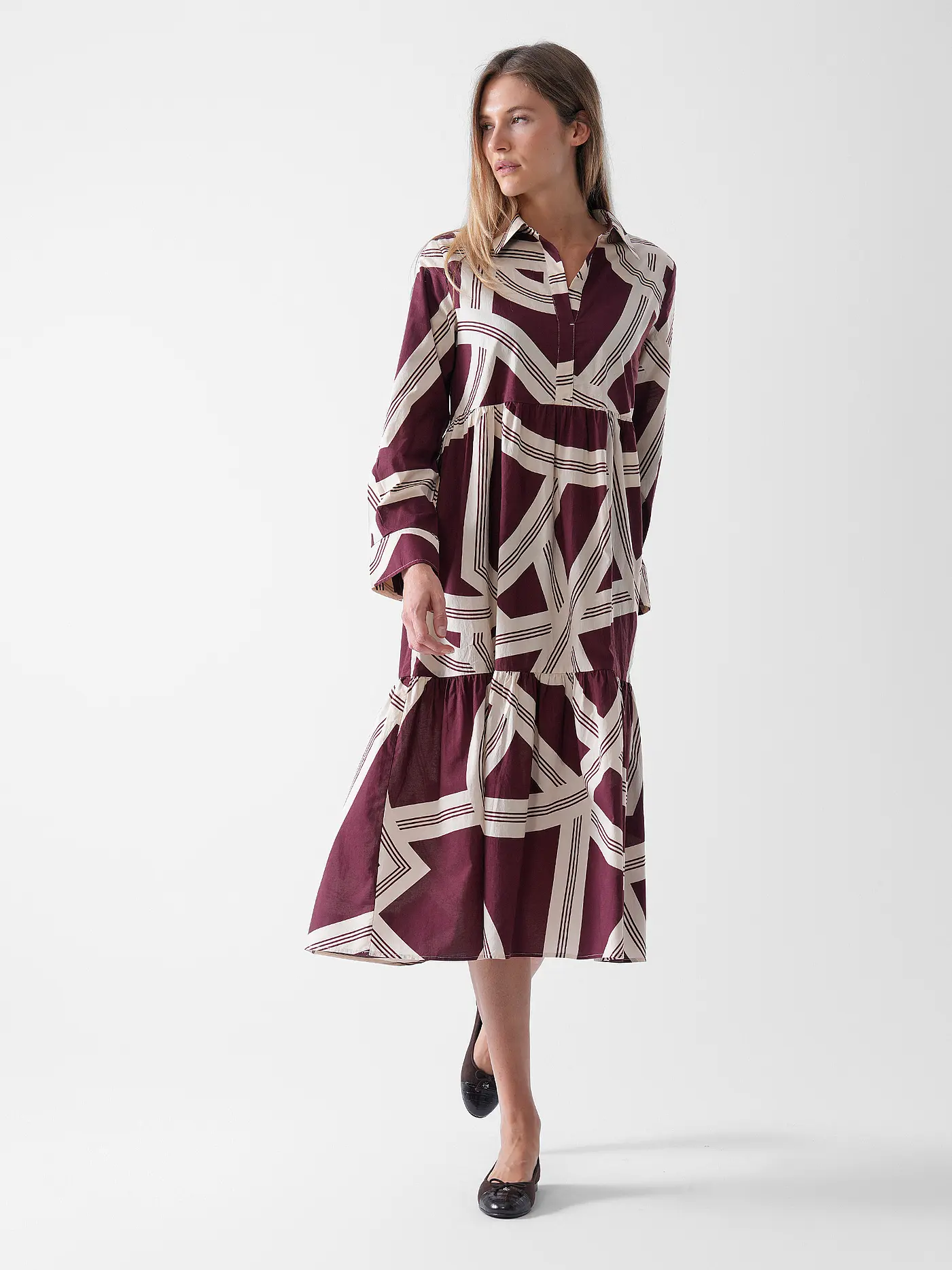 OPUS | Midikleid WERANO LANE | dunkelrot